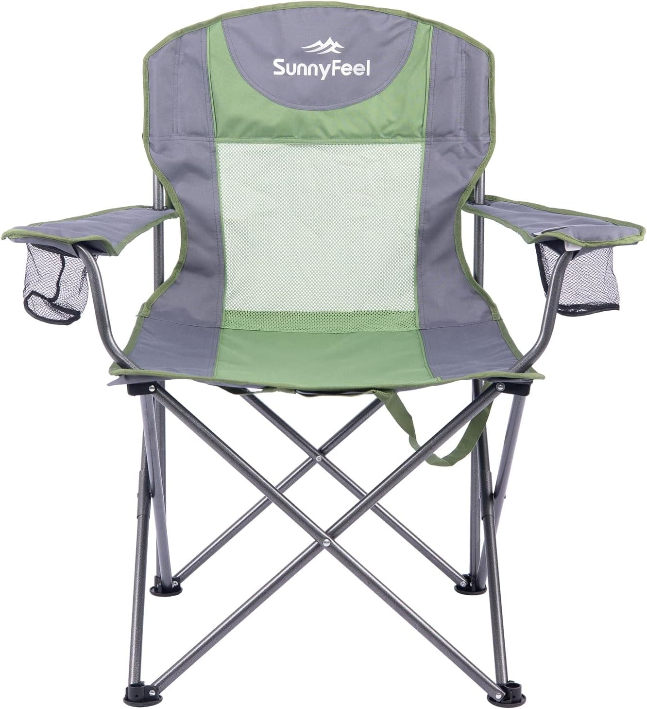 SUNNYFEEL Folding Oversized Camping Chair, Padded Portable Lawn Chairs ...