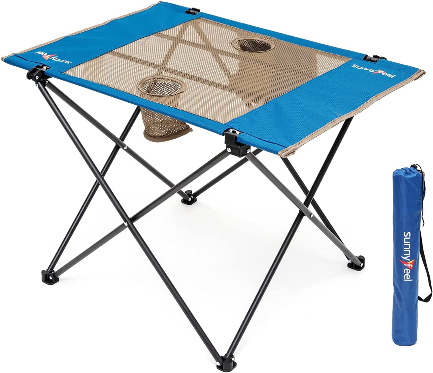 SUNNYFEEL Outdoor Folding Table | Lightweight Mesh Compact Camping ...