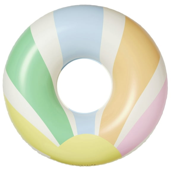 Sunnylife: Tube Ring Float - Pool Side Pastel Gelato - 41" Round Inflatable, Beach & Water Play, Durable Lounge Tube, 220lb Cap, Kids-Teens-Adults 6+