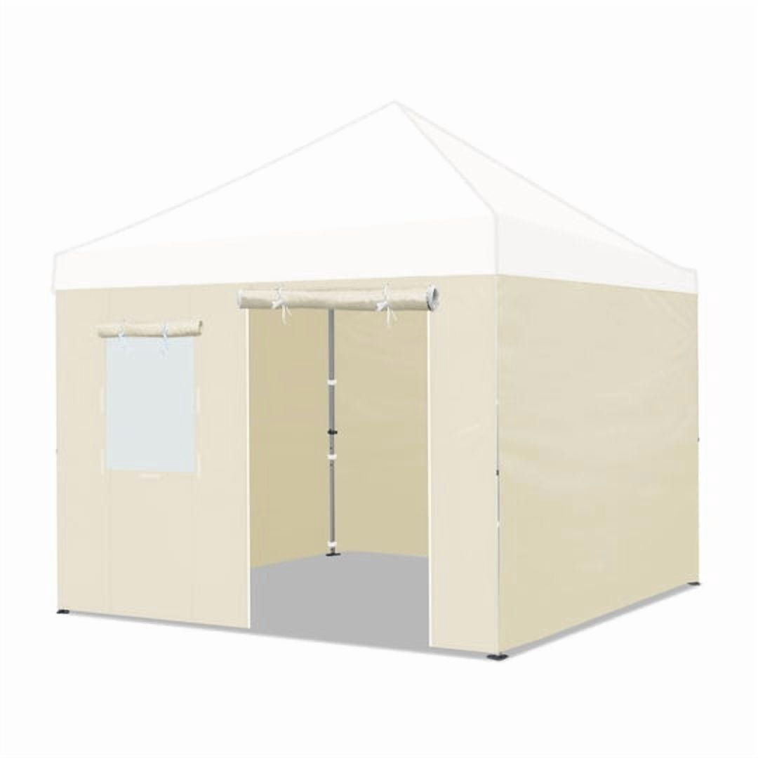 SUNNYOUTDOOR 10'x10' Full Zippered Walls for Easy Pop Up Canopy Tent, Enclosure Sidewall Kit with Roller Up Mesh Window and Door, 4 Walls ONLY, Frame not Included, Burgundy