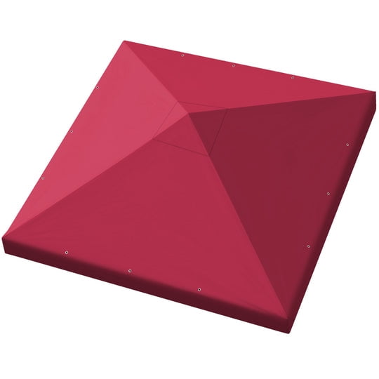 SUNNYOUTDOOR 10x10ft Gazebo Replacement Canopy Top Single Tier Canopy Top Cover, Frame Not included (Burgundy)