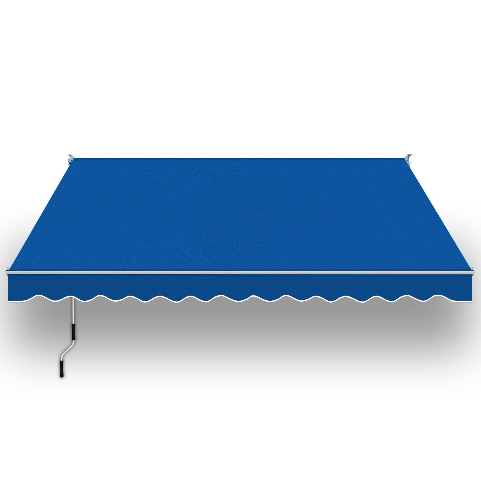 SUNNYOUTDOOR 12x10 FT Patio Awning Retractable Outdoor Sun Shade Manual Patio Deck Awning Heavy Duty Awning (Blue)