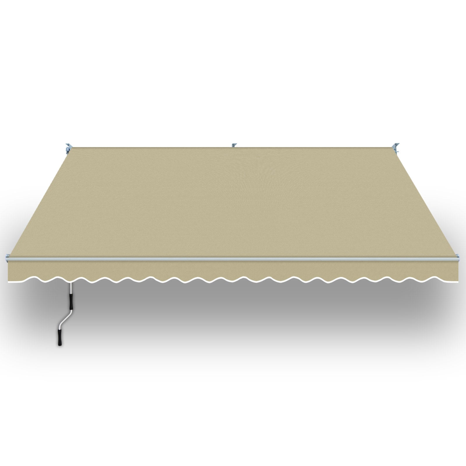 SUNNYOUTDOOR 13x10 FT Patio Awning Retractable Outdoor Sun Shade Manual Patio Deck Awning Heavy Duty Awning (Beige)