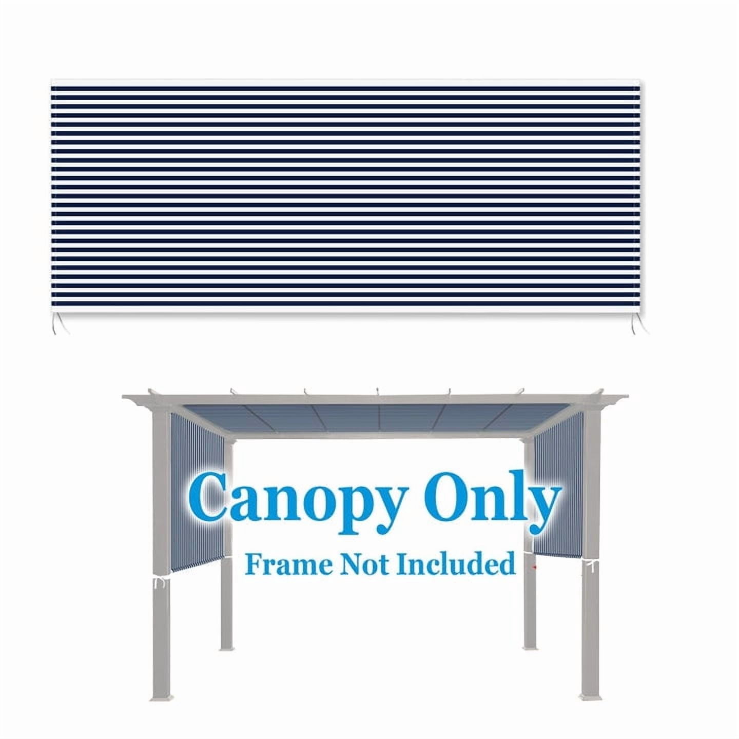 SUNNYOUTDOOR 18' L x 8.2' W Pergola Replacement Canopy Universal Pergola Canopy Replacement Top Cover for Pergola Structure, Frame NOT included (Blue with White)