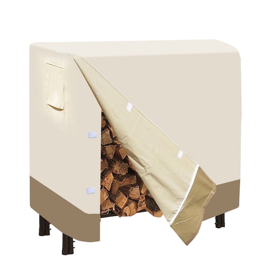SUNNYOUTDOOR 4.1'x2.1'x3.4' Log Rack Cover Waterproof 600D Oxford Garden Patio Veranda Firewood Protect Cover