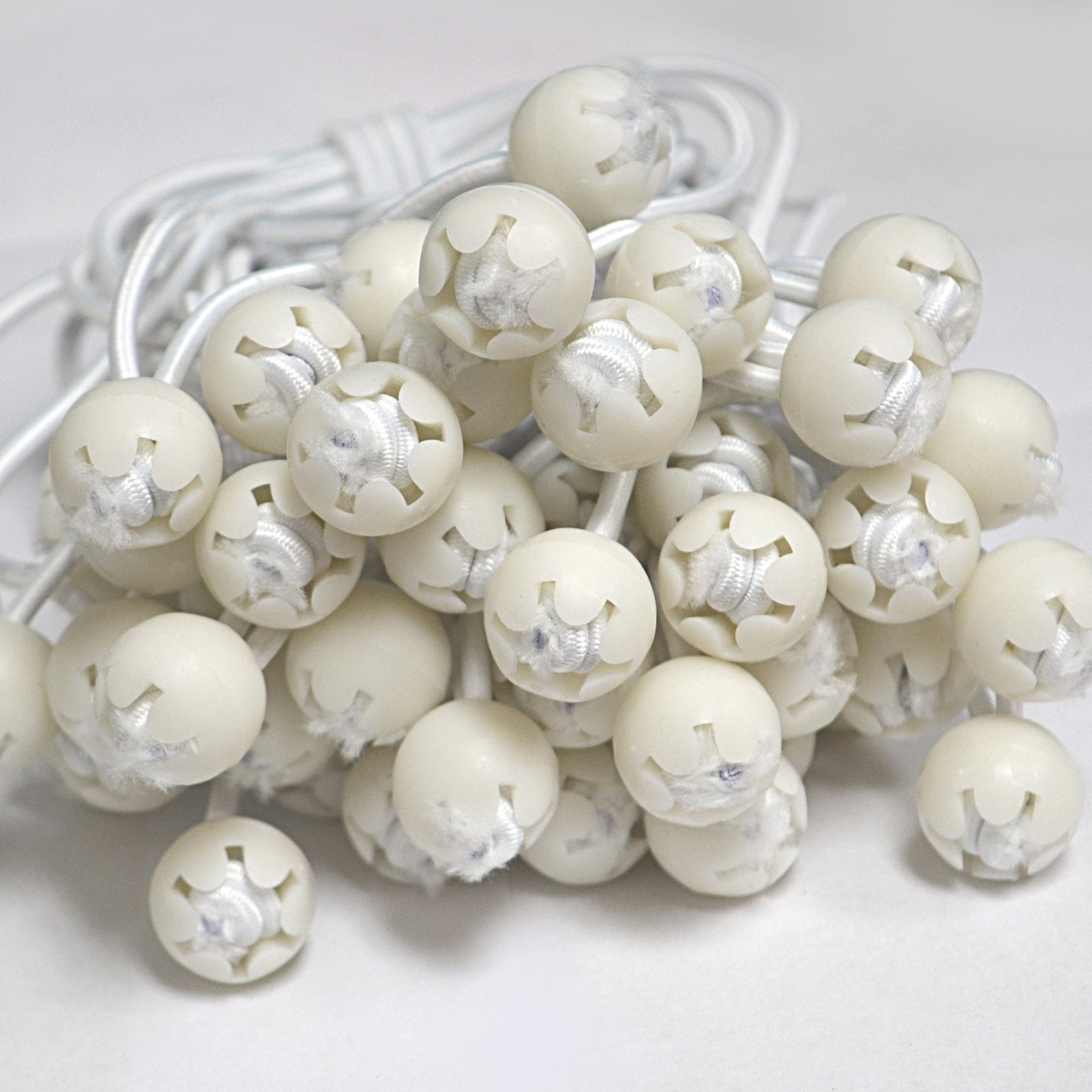 SUNNYOUTDOOR 9" Ball Bungees Cords Tarp Tent Tie Down Ball Bungees Canopy Gazebo Straps（100 PCS, White）