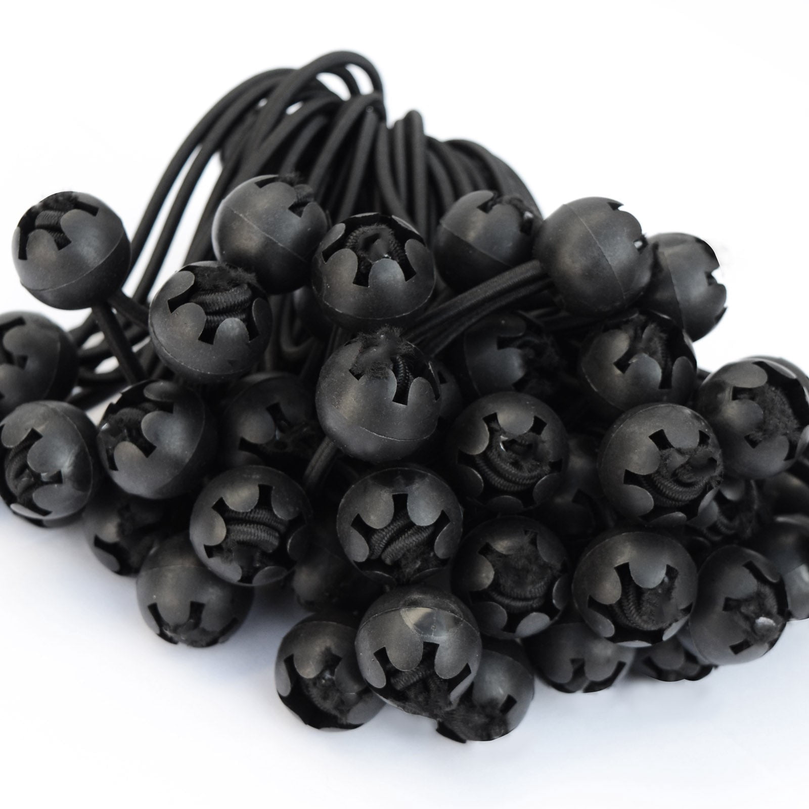 SUNNYOUTDOOR 9" Ball Bungees Cords Tarp Tent Tie Down Ball Bungees Canopy Gazebo Straps（50 PCS, Black）