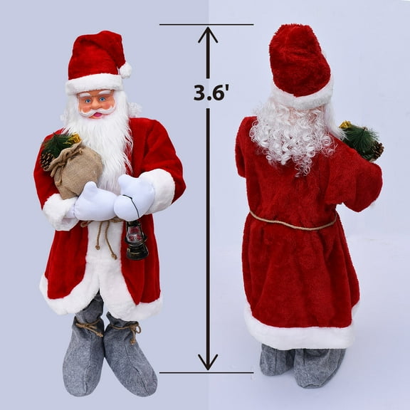 SUNNYOUTDOOR Christmas Singing Moving Santa Claus Xmas Toy Electric Music Doll Ornament with Lighting Handheld Lamps