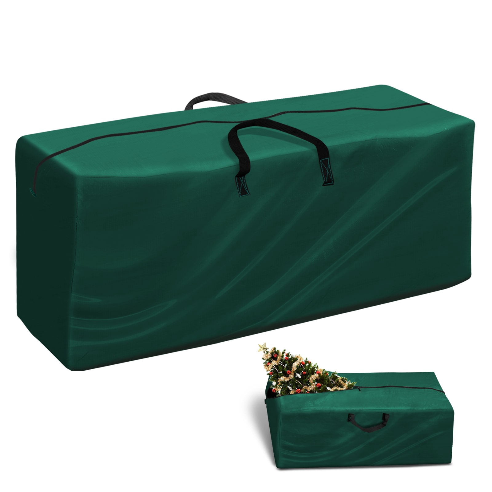 SUNNYOUTDOOR Christmas Tree Storage Bag Fits Up to 9ft Tall Artificial Disassembled Trees with Reinforced Handles, Green