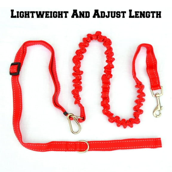SUNNYOUTDOOR Hands Free Dog Running Leash with Adjustable Waist Belt Tranning Pet Leash for Jogging Walking Hiking, Red