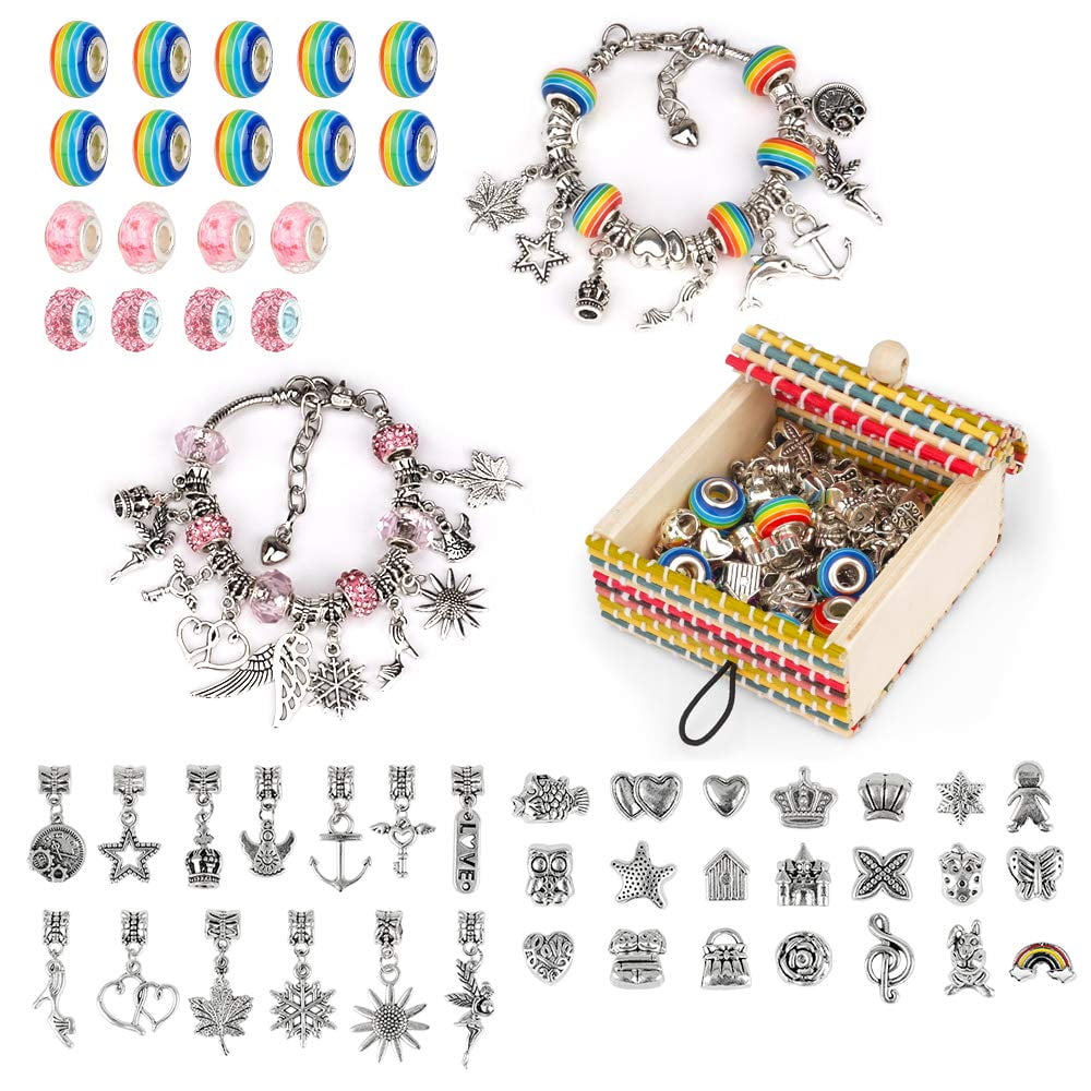 SUNNYPIG Charm Bracelet Making Kit for 7 8 9 10 Year Old Girls