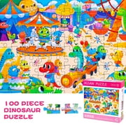 SUNNYPIG Jigsaw Puzzle for 4 5 6 7 Year Old Boy Girl Toddler Dinosaur Toys for Kid Age 4-6 Birthday Present for Girl Educational Toy 100 Pieces Jigsaw Puzzles for 8 9 10 Year Old Children