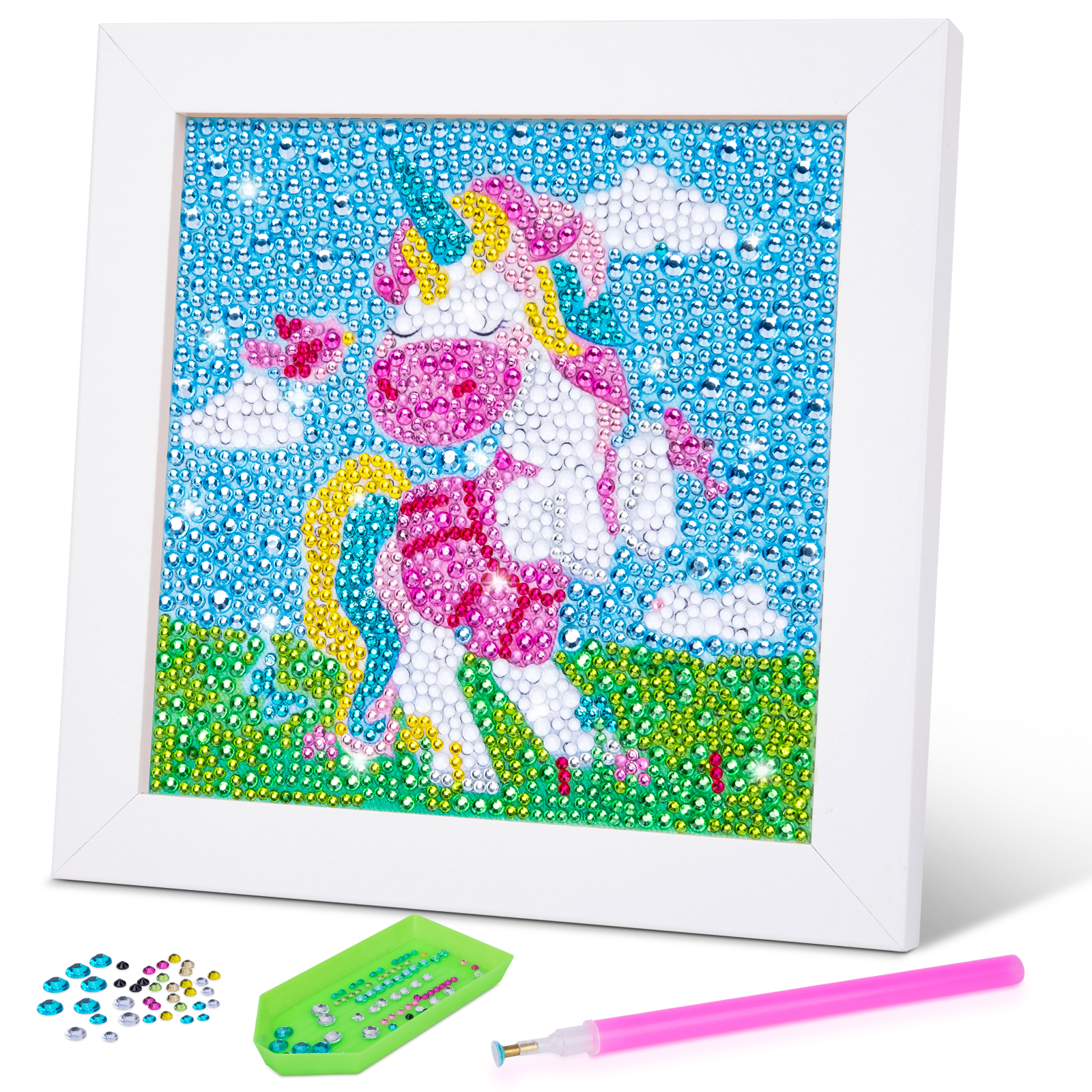 SUNNYPIG Unicorn Painting Kit for Girl Age 6 7 Craft Supply for Kid 7-12  Year Old Unicorn Toy for Girl Birthday Present Diamond Art Supply for Kid 8