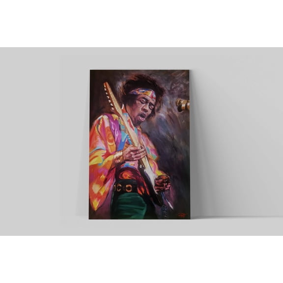SUNNYPOSTER Canvas Art Rock Legend Guitar Print, Unframed Paper Poster 8x12in