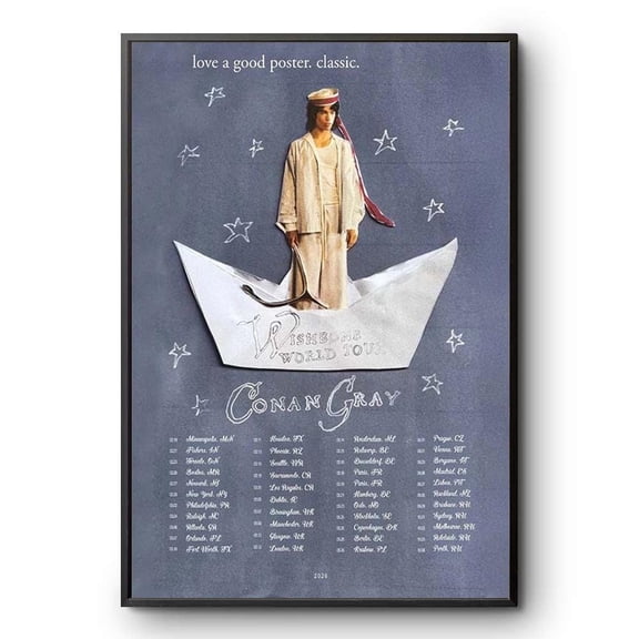 SUNNYPOSTER Conan Gray Wishbone World Tour 2026 Poster, Unframed Paper Poster 8x12in