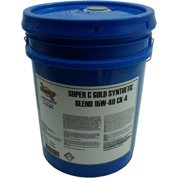 SUNOCO 3143-005 (3143) Super C Gold 15W-40 Synthetic Blend Diesel Engine Oil 5 Gallon Pail API CK-4