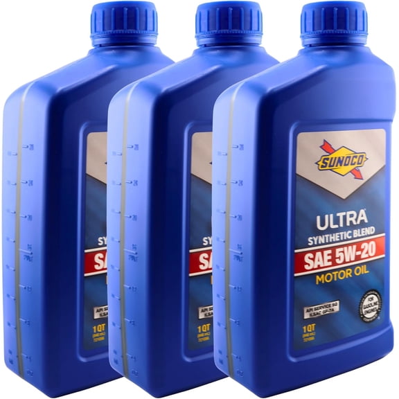 SUNOCO 721056 (7473) Ultra Synthetic Blend 5W-20 Motor Oil API SQ/ILSAC GF-7A 1 Quart (Pack of 3)