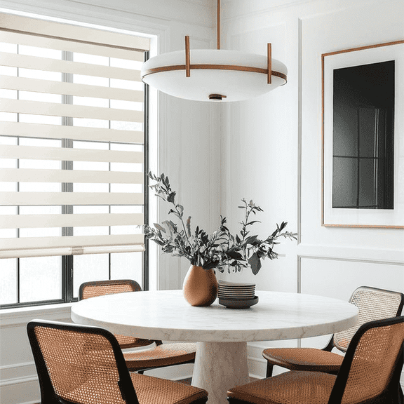 SUNOFF Zebra Blinds – Cordless & Custom Size Dual-Layer Shades, Modern & Safe Design for Home or Office!24" W x 72" H, Beige