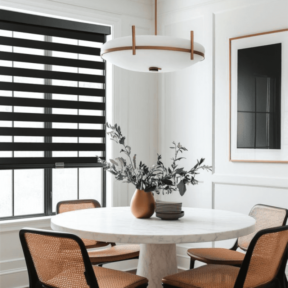 SUNOFF Zebra Blinds – Cordless & Custom Size Dual-Layer Shades, Modern & Safe Design for Home or Office!29" W x 72" H, Black