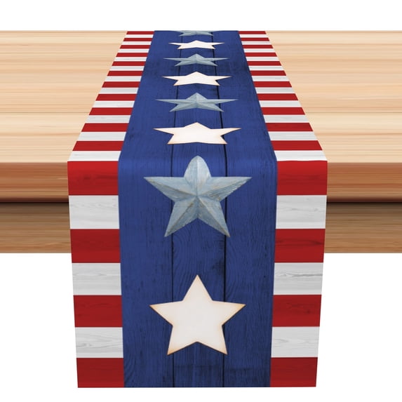 SUNOLIFE 4th of July Table Runner,Patriotic independence Day Table Covers Decoration for Kitchen Dining Party 13 x 108 Inch
