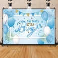 thumbnail image 1 of SUNOLIFE 5x3ft,It's a Boy Baby Shower Backdrops,Blue Ballons Photography Background Cake Table Banner for Party Decor, 1 of 4