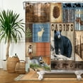thumbnail image 1 of SUNOLIFE Bear Shower Curtain Rustic Farmhouse Carbins Waterproof Fabric Bathroom Curtain 72x72 in, 1 of 4