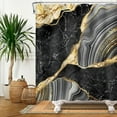 thumbnail image 1 of SUNOLIFE Black Marble Shower Curtain Abstract Modern Waterproof Fabric Bathroom Set 72x72 in, 1 of 5