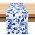 thumbnail image 1 of SUNOLIFE Blue Floral Table Runner Kitchen Dining Table Covers Decoration for Home Party 13 x 72 Inch, 1 of 4
