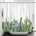 thumbnail image 1 of SUNOLIFE Cactus Shower Curtain Tropical Succulents Plants Waterproof Fabric Bathroom Curtain 72x78 in, 1 of 3
