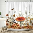 thumbnail image 1 of SUNOLIFE Fall Mushroom Shower Curtain Autumn Plants Waterproof Fabric Bathroom Curtain 72x72 in, 1 of 4