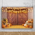 thumbnail image 1 of SUNOLIFE Fall Thanksgiving Backdrop Banner Autumn Board Pumpkins Background Decorations 5x3ft, 1 of 3