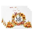 thumbnail image 1 of SUNOLIFE Fall Thanksgiving Placemats Set of 4,Pumpkins Sunflower Autumn Table Decorations 12x18 inch, 1 of 7