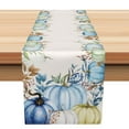 thumbnail image 1 of SUNOLIFE Fall Thanksgiving Table Runner Blue Autumn Pumpkins Dining Table Linens 13 x 72 Inch, 1 of 4