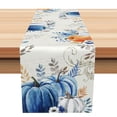 thumbnail image 1 of SUNOLIFE Fall Thanksgiving Table Runner Blue Autumn Pumpkins Kitchen Dining Table Decorations 13 x 120 Inch, 1 of 4