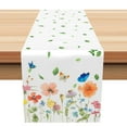 thumbnail image 1 of SUNOLIFE Floral with Butterfly Table Runner,Spring Flower Table Cover Decoration for Kitchen Dining 13 x 72 Inch, 1 of 4