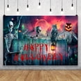 thumbnail image 1 of SUNOLIFE Halloween Backdrop Banner Horror Skeletons Photo Background Banner 5x3ft, 1 of 3