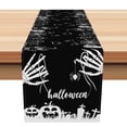 thumbnail image 1 of SUNOLIFE Halloween Skull Table Runner Black Skeleton Kitchen Dining Table Linens 13 x 90 Inch, 1 of 4
