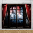 thumbnail image 1 of SUNOLIFE Happy Halloween Backdrop Banner Horror Haunted House Photo Background 6x4ft, 1 of 3