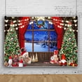 thumbnail image 1 of SUNOLIFE Merry Christmas Backdrop Banner Winter Snow Scene Photo Background Banner 5x3ft, 1 of 3