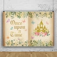 thumbnail image 1 of SUNOLIFE Once Upon a Time Backdrop Banner Gold Castle Princess Fairytale Girls Birthday Background Party Decorations 7x5ft, 1 of 3