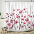 thumbnail image 1 of SUNOLIFE Pink Floral Shower Curtain Spring Flowers Fabric Bathroom Curtain,72x72 in, 1 of 4