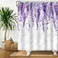 thumbnail image 1 of SUNOLIFE Purple Floral Shower Curtain,Flowers Plants Waterproof Fabric Bathroom Curtain with Hooks,72x72 in, 1 of 8