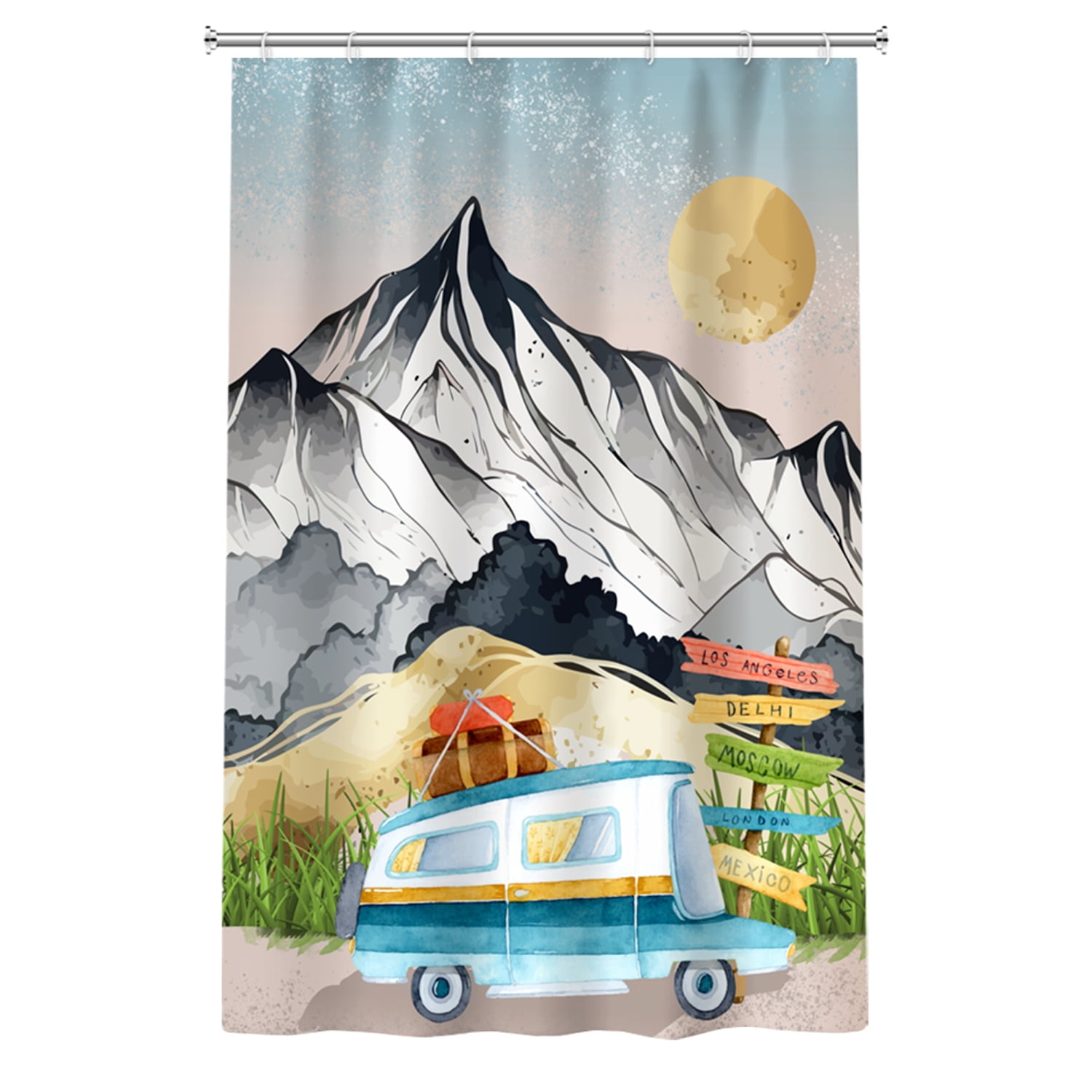 SUNOLIFE RV Camper Shower Curtain Small Stall Camping Waterproof Fabric ...