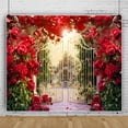 thumbnail image 1 of SUNOLIFE Red Floral Wall Backdrops Banner Flower Garden Photography Background for Party Decorations 8x6ft, 1 of 4