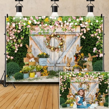 SUNOLIFE Spring Easter Backdrop Photography Background 7x5 FT