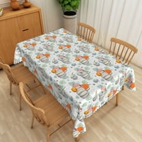 SUNOLIFE Fall Pumpkins Tablecloth Rectangular Autumn Thanksgiving Table Cloth Cover 54x72 Inch