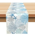 thumbnail image 1 of SUNOLIFE Summer Beach Theme Table Runner,Nautical Coastal Ocean Coral Kitchen Dining Table Decoration for Home Party 13 x 108 Inch, 1 of 4
