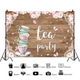 thumbnail image 1 of SUNOLIFE Tea Party Backdrop Banner Let's Partea Birthday Background for Tea Time Party Decorations 10x8ft, 1 of 3