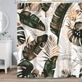 thumbnail image 1 of SUNOLIFE Tropical Plants Shower Curtain,Green Palm Leaves Waterproof Fabric Bathroom Curtain with Hooks,72x72 in, 1 of 5