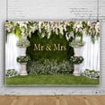 thumbnail image 1 of SUNOLIFE White Floral Wall Backdrop Banner lawn Wedding Mr Mrs Photo Background Banner 7x5ft, 1 of 3